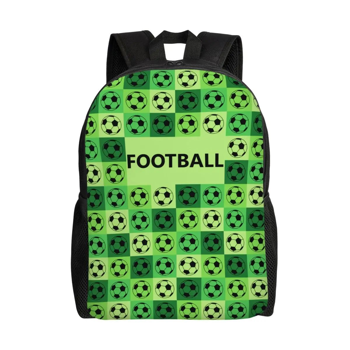 Custom Soccer Balls Lover Football Pattern Backpack Men Women Basic Bookbag for School College Sports Gift Bags