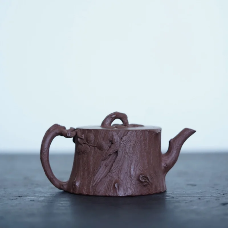 Zen Yuantang Yixing Handmade Purple Clay Teapot Powerful Famous Teapot Crude Ore Old Purple Clay Retro Mingyuan Pine Pile Pot