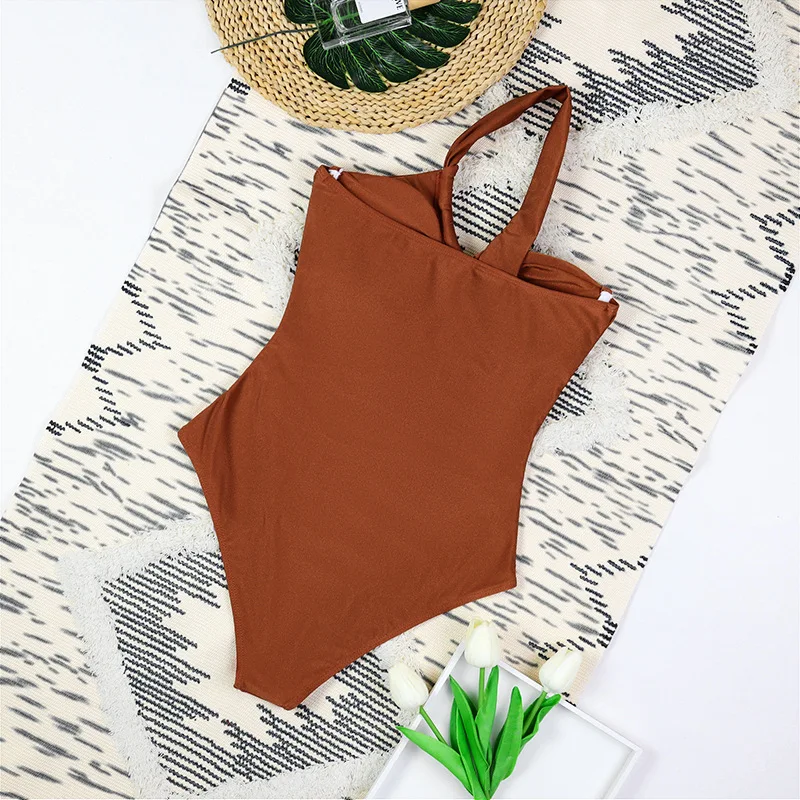 One Shoulder Swimsuit Women Swimwear 2025 Sexy Bikinis Female Y2k Hollow Out Swim Suits Bodysuit Bathing Suit Beachwear Clothes