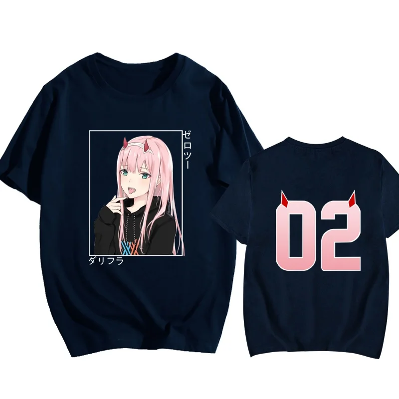 New Zero Two T Shirt Women Casual Round Neck Short Sleeve Fashion Streetwear Anime Graphic Tee