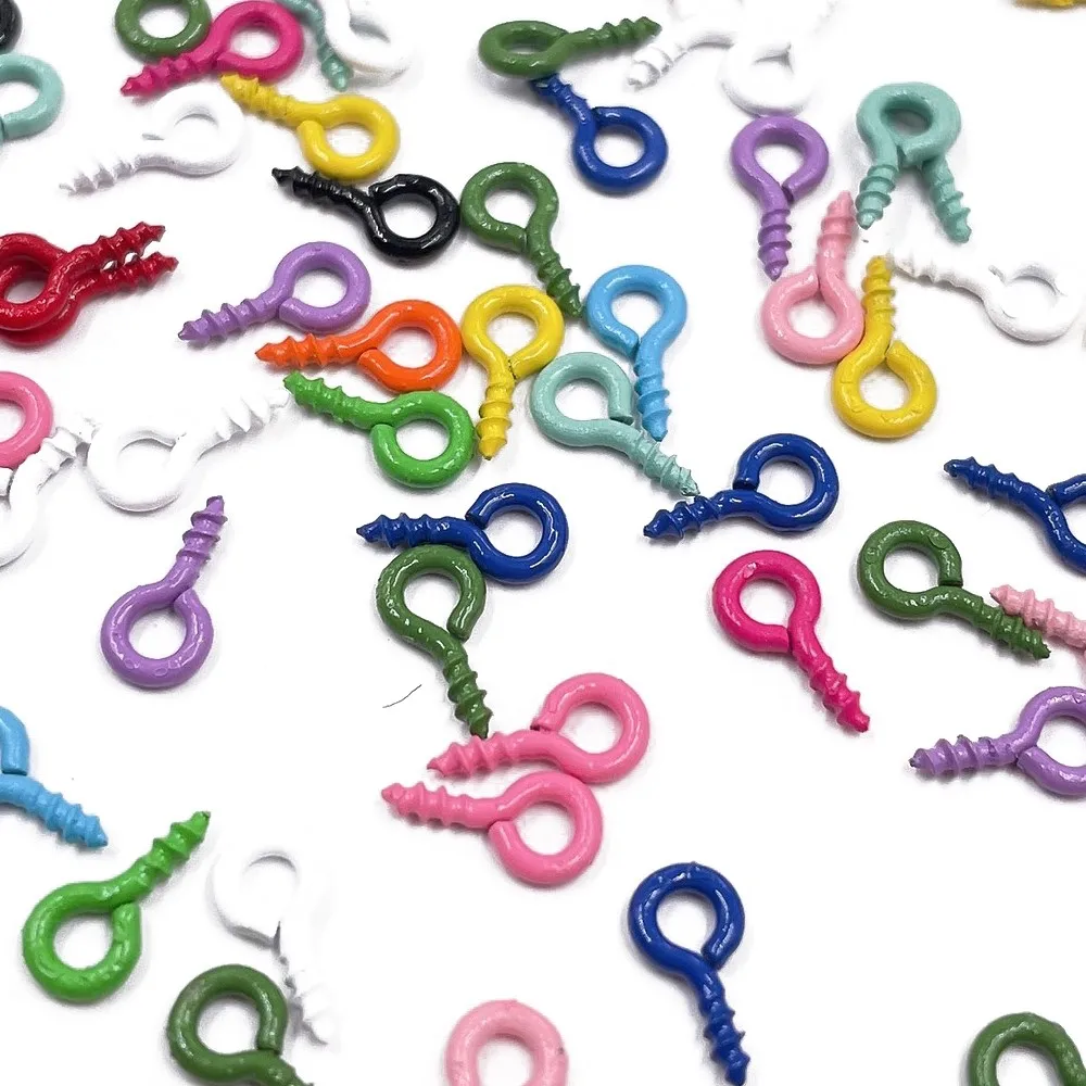 100/300/500Pcs Colorful Metal Small Eye Pins Eyepins Clasps Hooks Connectors DIY Jewelry Making Supplies Accessories Findings