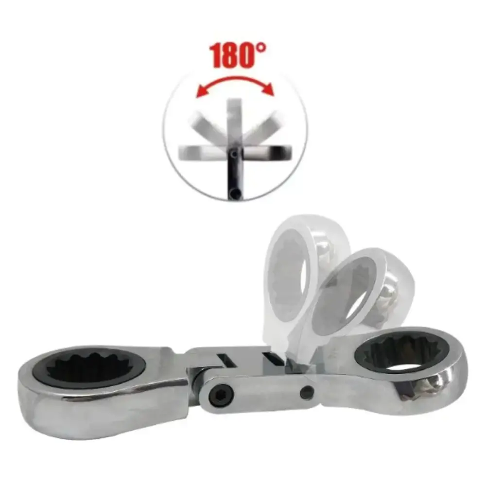 

Flex-Head Design Flex-Head Ratcheting Wrench Ratcheting Mechanism Double Box End Mini Wrench Set Portable Mini Size