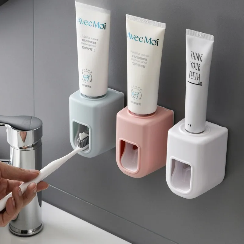 Bathroom Bathroom Automatic Toothpaste Dispenser Wall Free Punching Quantitative Extrusion of Nordic Simple Lazy Toothpaste Rack