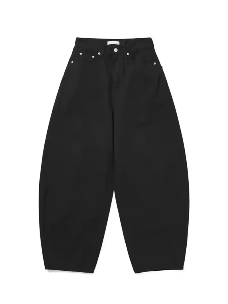 

Women's Denim Jeans Bow Tie Design Spring Autumn New Casual High Waist Wide Leg Pants Pure Color Loose Denim Trousers