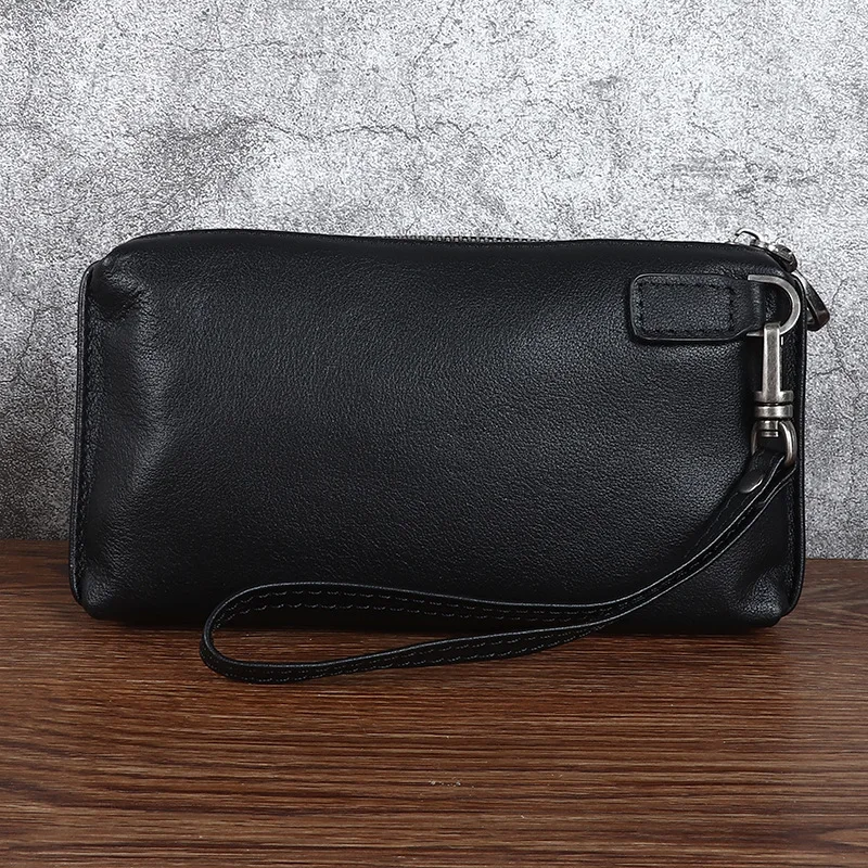 

Soft Cow Leather Clutch Bag Long Wallet Bag Men Women Unisex Hand Bag Luxury Designer Man's Clutch Handbags Phone Pouch Purse