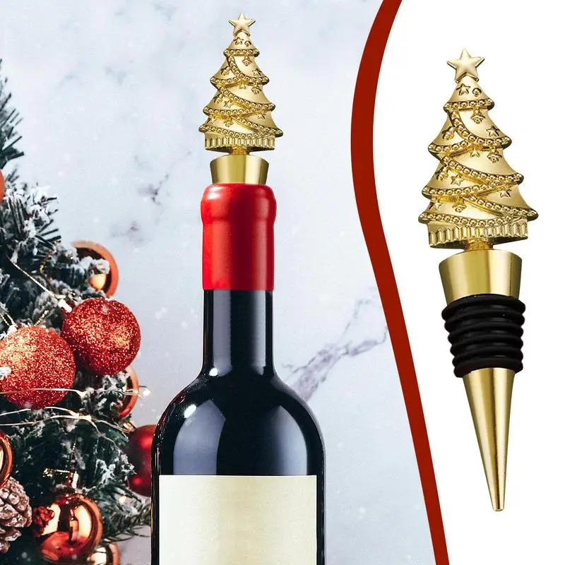 Holiday Wine Stoppers Winter Wine Stoppers For Christmas Decor Champagne Bottle Stoppers Creative Christmas Tree Wine Beverage