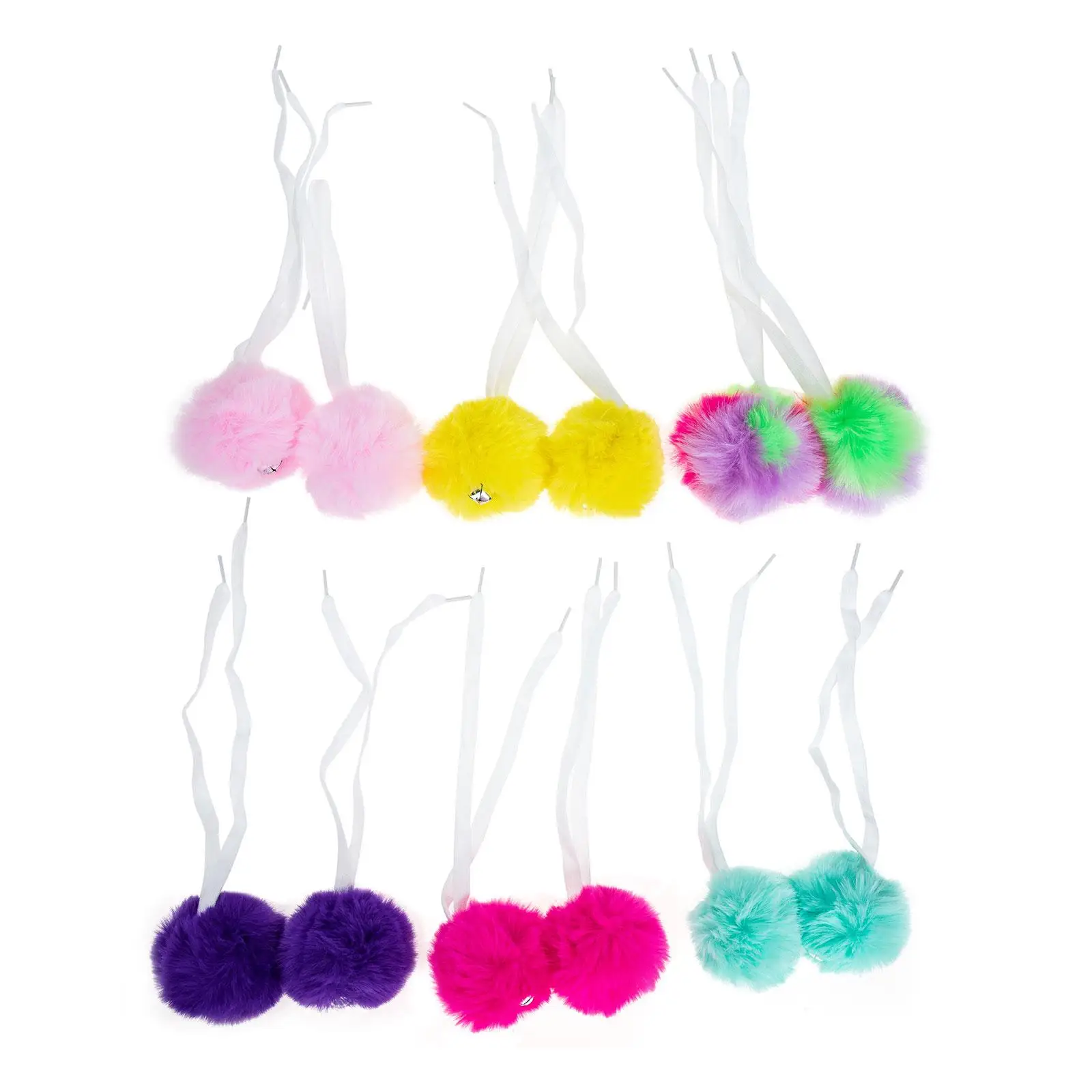 

12 Pcs Artificial Balls with Bell for Shoe Belt Decoration Roller Skate Accessories Pom Poms Bright Colors Durable
