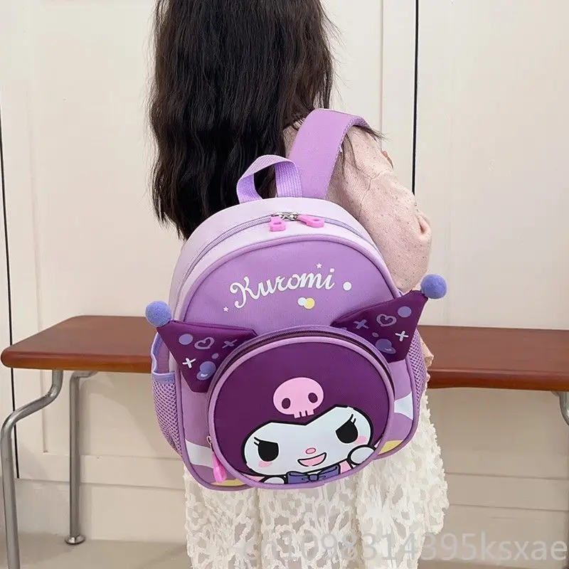 Sanrio Mini Backpack for Girls Cute School Bag Cartoon Kuromi Breathable Lightweight with Reflective Strips Portable Durable