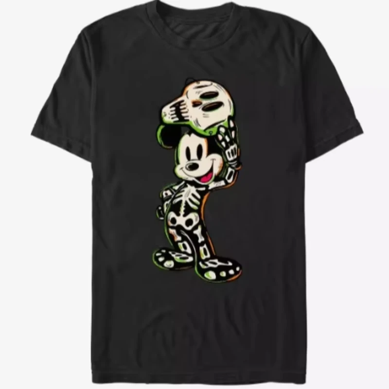 

2025 Men's clothing Mickey horror print T-shirt loose women's short-sleeved pattern T-shirt top Y2k streetwear Summer 2025