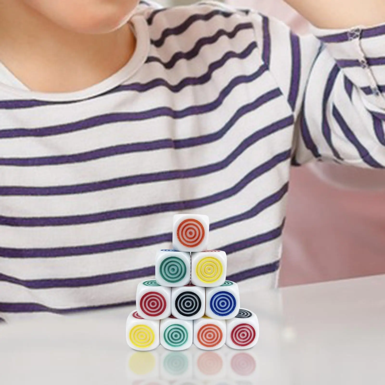 100x Colorful Dice Stacking Party Game Game Dice Set Educational Toy for Living