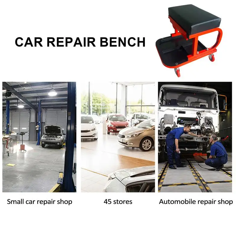 Garage Stool Multifunctional Car Repair Work Stool Car Repair Mechanic Tools Tray With Drawer Auto Maintenance Work Chair