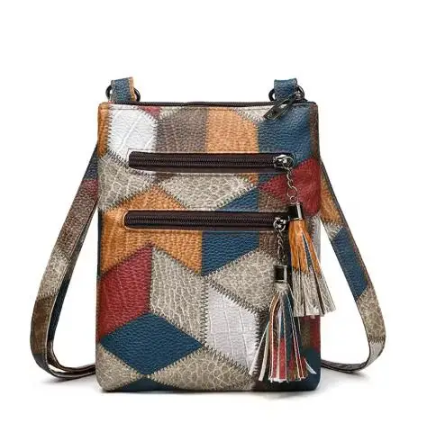 

Vintage Double Tassels Women's Crossbody Bags For Holiday Gifts Soft PU Leather Small Handbags Designer Shoulder Bag For Ladies