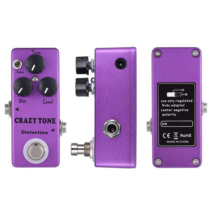 MOSKY Effects Processors CRAZY TONE MP-50 RIOT Distortion Mini Single Guitar Effect Pedal True Bypass Mixer Reverb