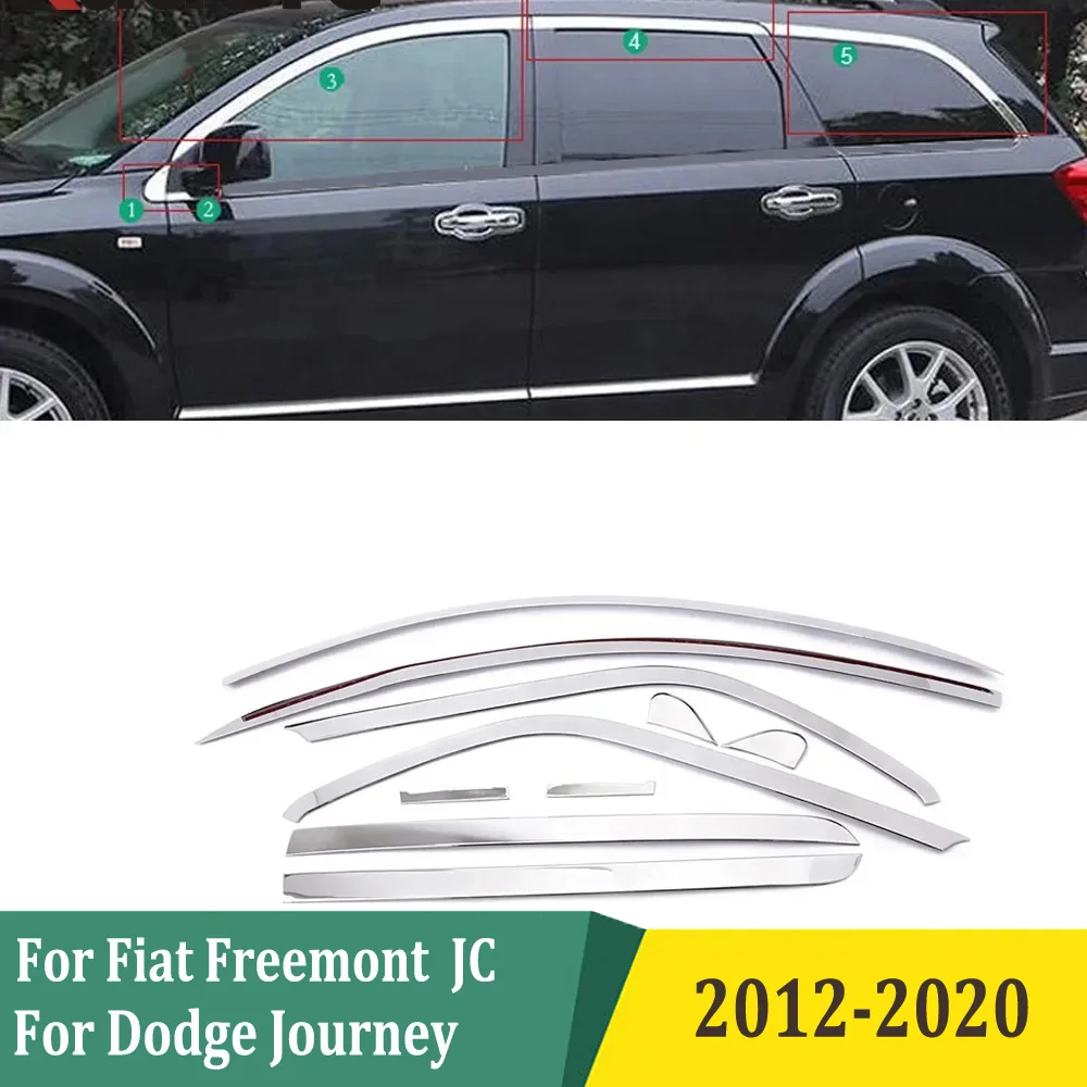 

For Dodge Journey For Fiat Freemont 7Seat JC 2012-2019 2020 Window Pillar Posts Cover Trim Molding Garnish Guard Stainless Steel