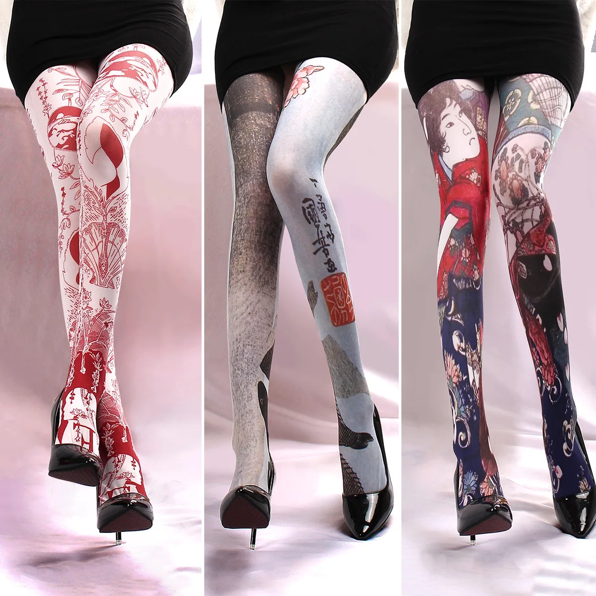 Japanese Style Women Printed Pantyhose JK Lolita Sexy Lingerie Hosiery Ladies Tights Y2k Fishnet Stockings Fashion Hosiery