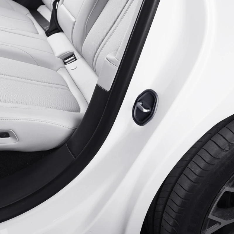 Cubierta de cerradura de puerta de coche, Gel de sílice negro, pegatina embellecedora, accesorios interiores de coche para Nissan x-trail Teana Sylphy Qashqai 2019-2024