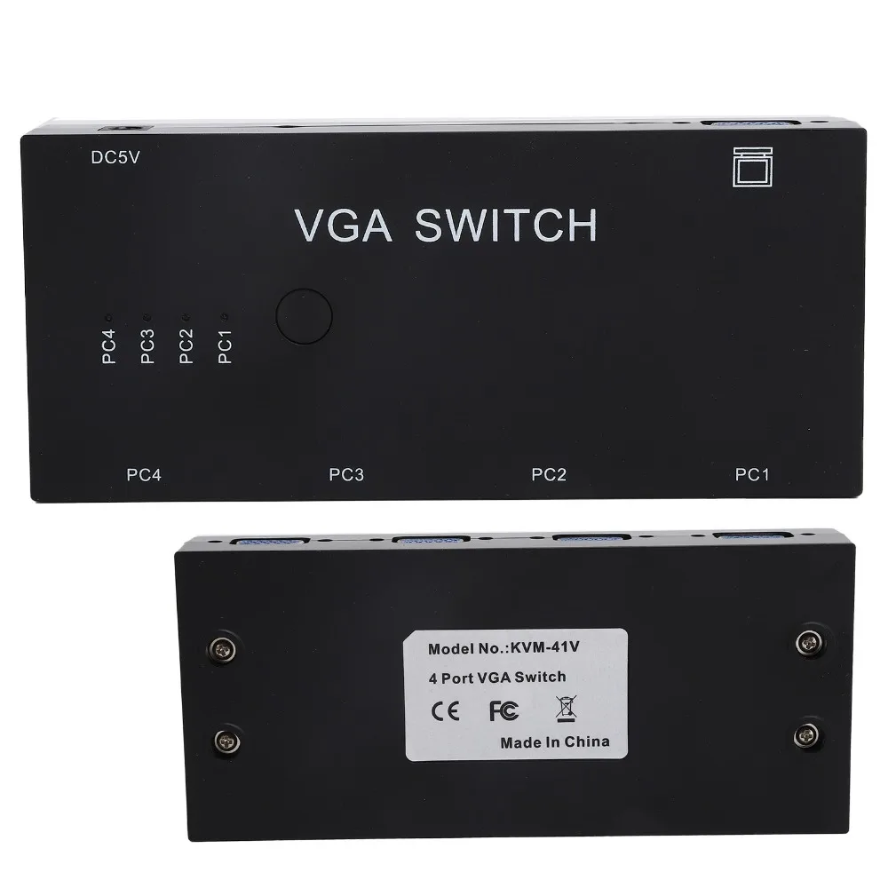 

Easy To Use 4 in 1 Out VGA Switcher 1920@1080P Plug and Play Video Converter HD Video Sharer for VGA/XVGA/SVGA/UXGA TV Monitor