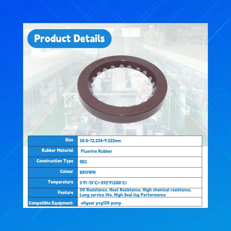Sellos de aceite de goma de alta calidad DMHUI, estilo SEC, tamaño 50,8 x 72,238 x 9,525 mm, para motores PVG130, OEM TCM202843V