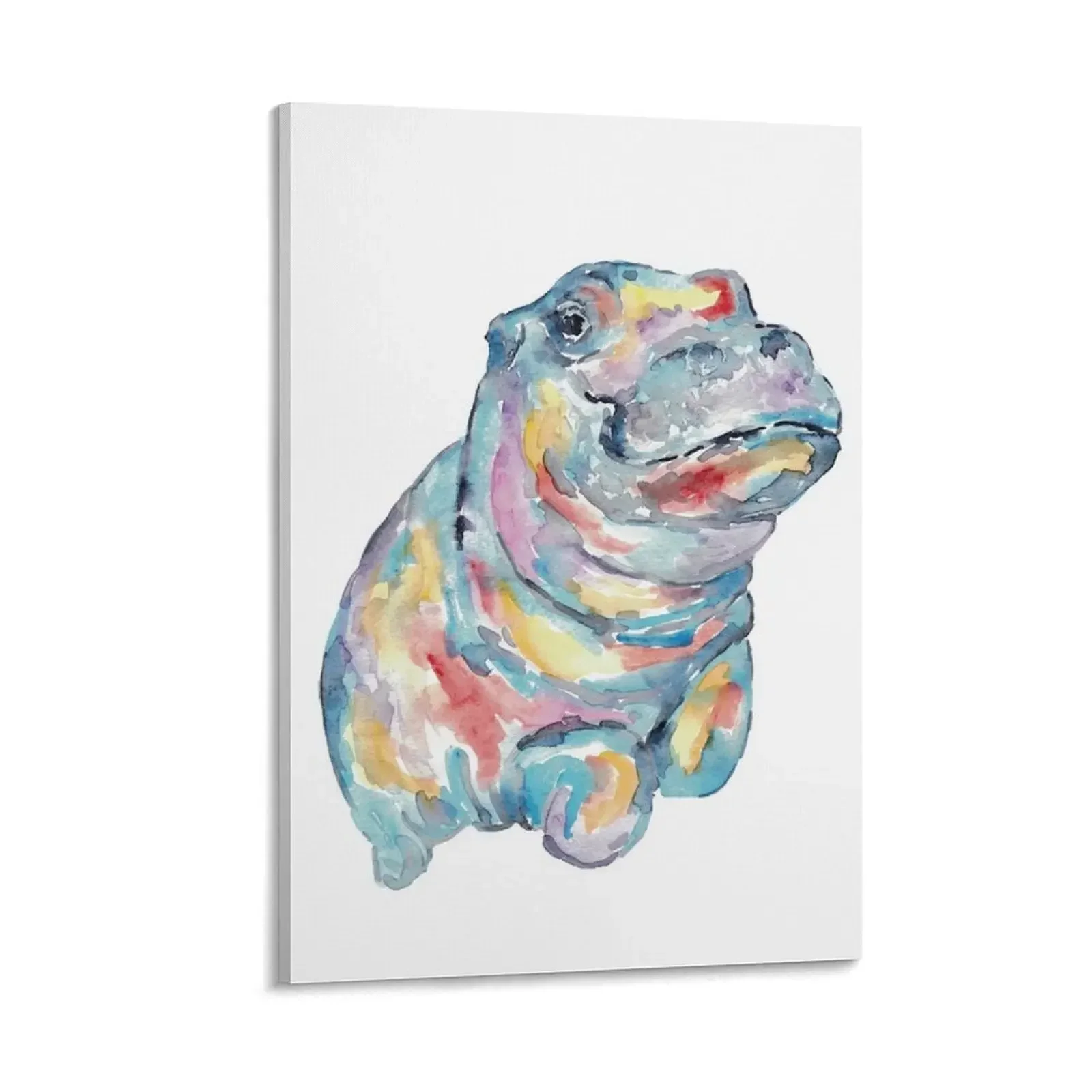 

Hippo watercolor Canvas Painting home decoration accessories decoration for the room modern home decoration paintings wall decor