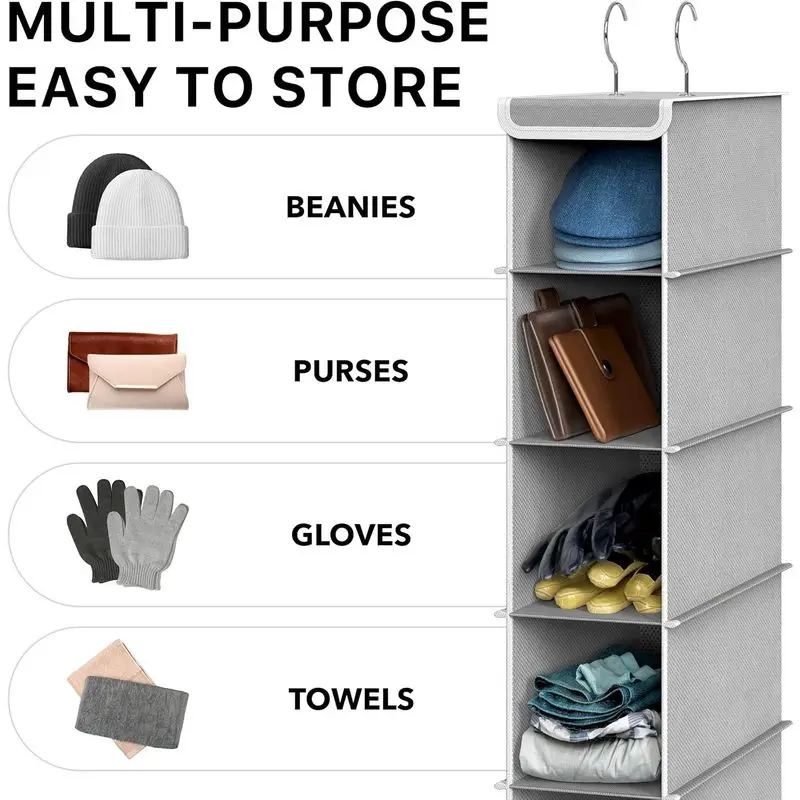 Simple Houseware 10 Shelves Closet Hanging Shoe Organizer Gray and Black