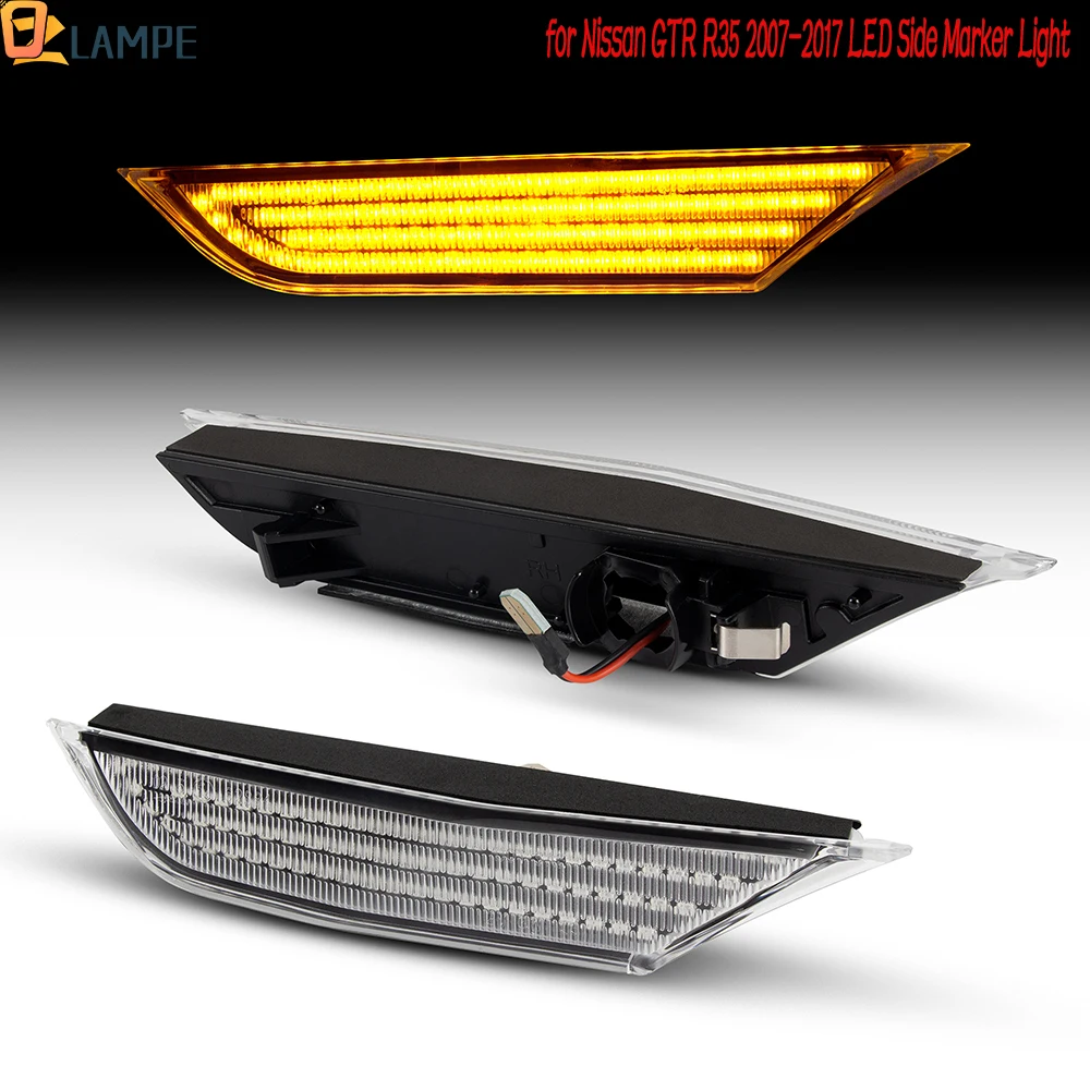 

2PCS Normal Flashing/Dynamic LED Side Marker Light Turn Signal Blinker Lamp for Nissan GTR R35 2007-2022 GT-R Nismo