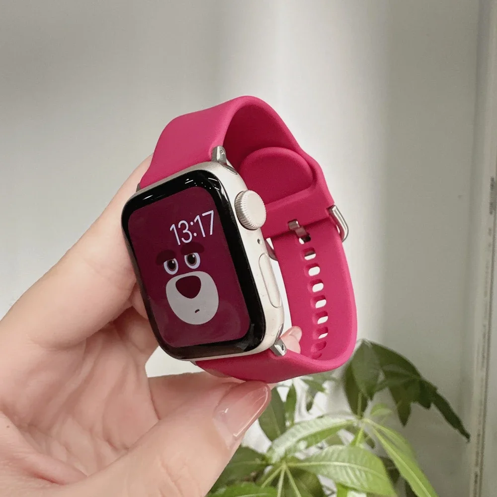 

Fashion Silicone Strap For Apple Watch band for iwatch women Series 10//8/7/6/5/4/3/2 SE 38mm 40mm 41mm 42mm 44mm 45mm 46mm 49mm