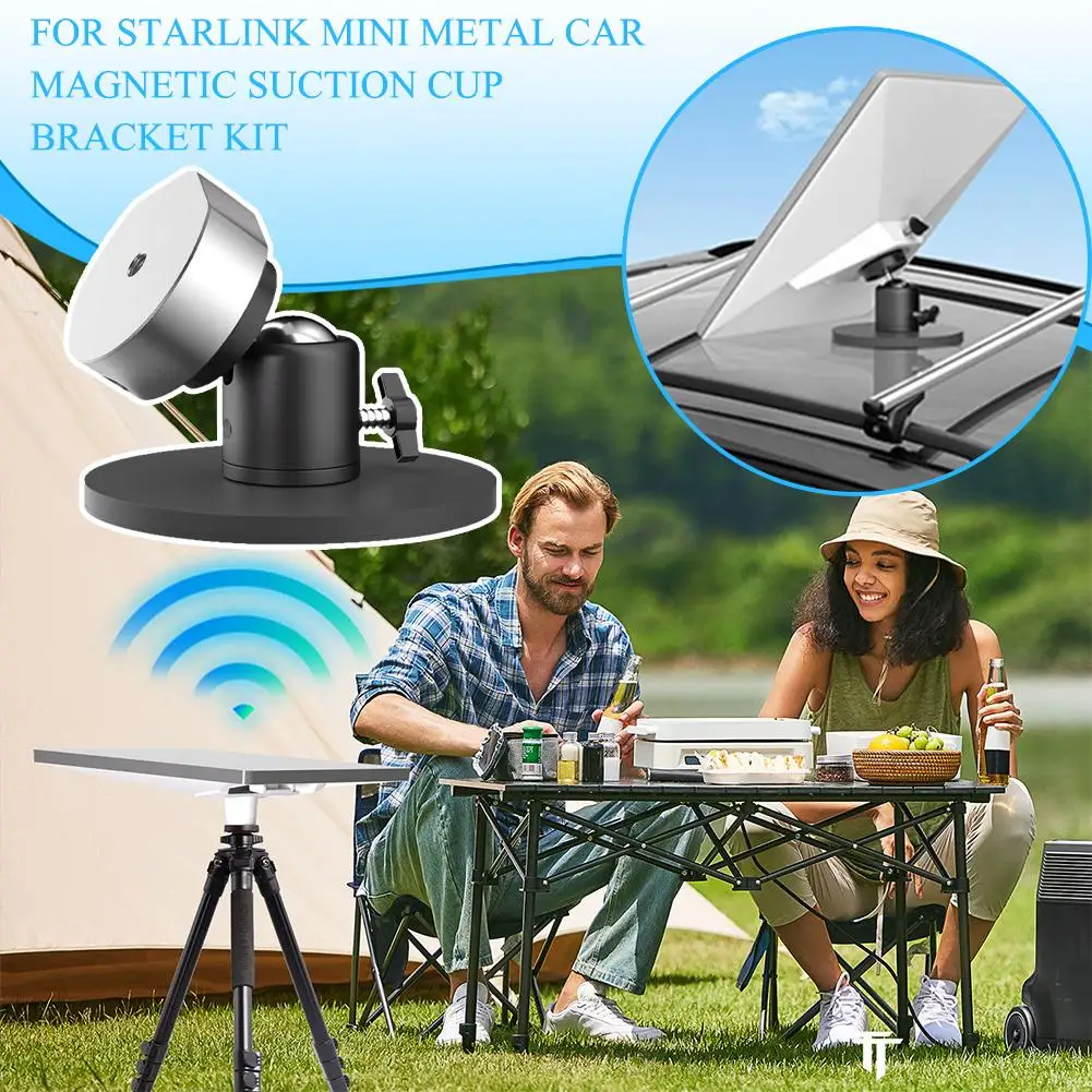 For Starlink Mini Metal On-Board Magnetic Cup Holder Kit 360 Degree Rotating Signal Metal Holder Base For RV Yachts V3T4
