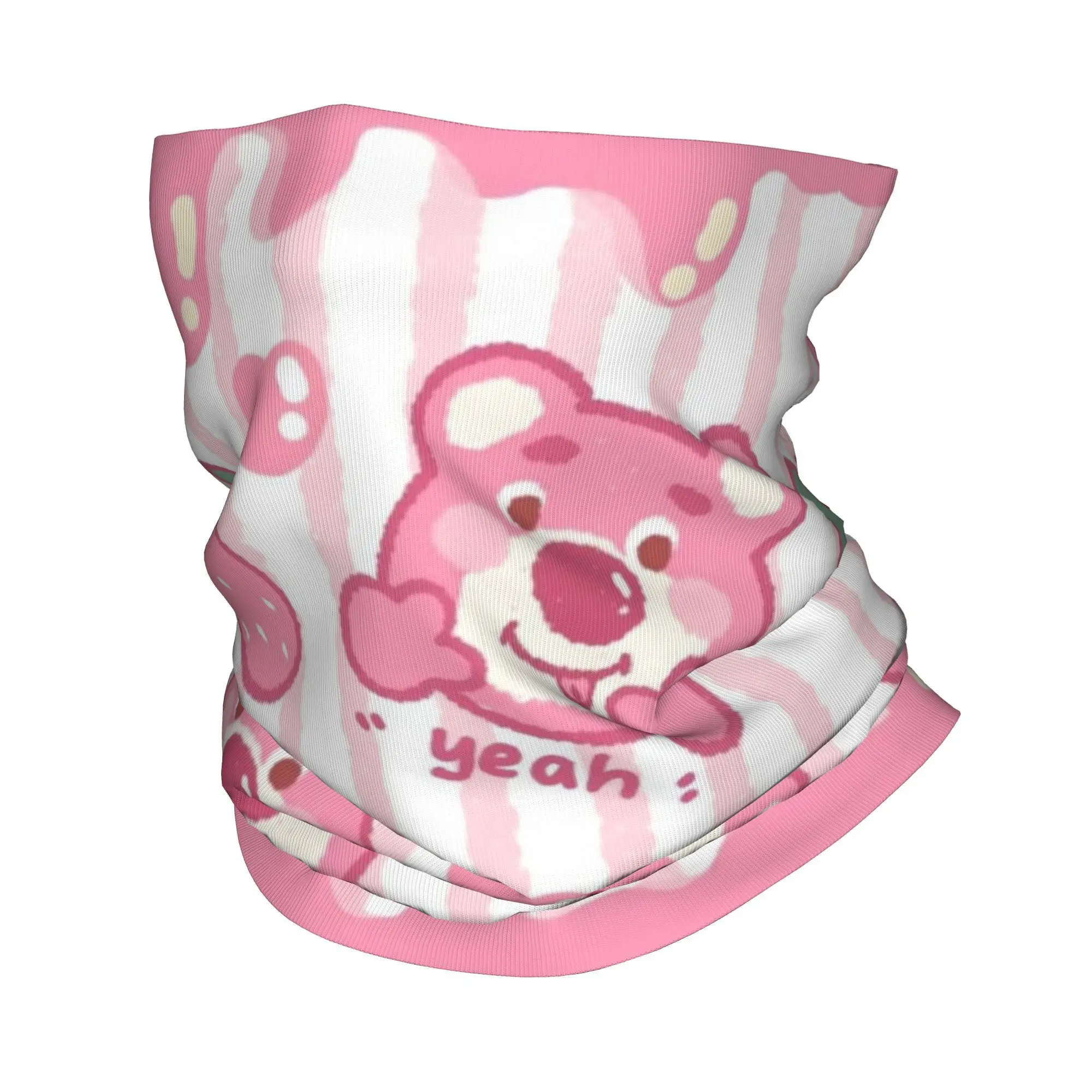 Custom Strawberry Bear Winter Headband Neck Warmer Men Women Hiking Hunting Tube Scarf  Face Bandana Gaiter