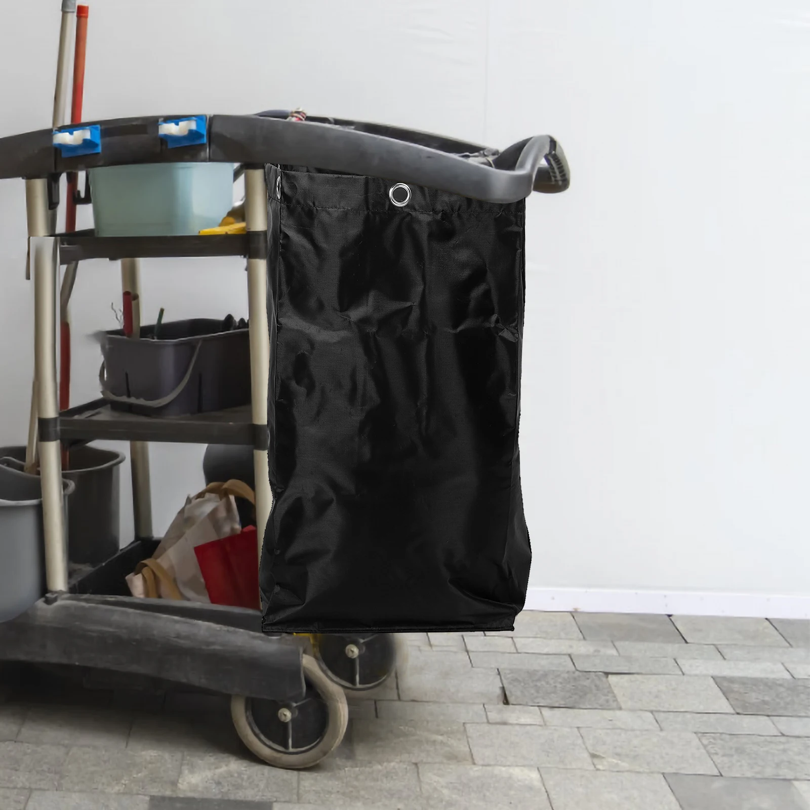 

Cleaning Cart Hanging Bag Large Capacity Waterproof Canvas Janitorial Bags Replacement Storage Trash Collection Pouch For