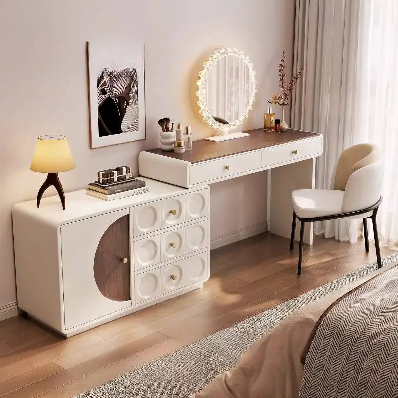 Extension Essentials Vanity Desk Shelves Wooden Modern Corner Dressing Table Drawers Cabinet Coiffeuse De Chambre Furnitures