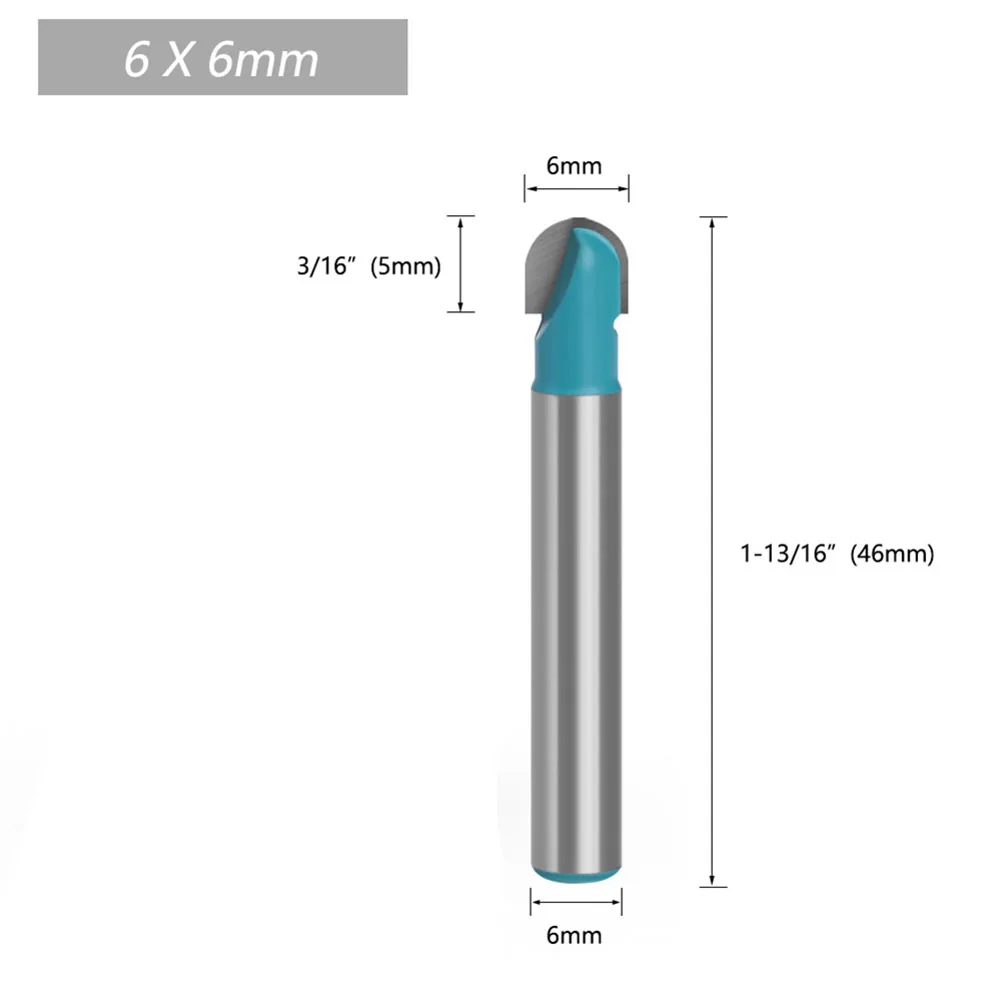 Reliable and Efficient Tungsten Carbide Router Bit 6mm Shank Diameter Perfect for Wood Cove Box Routing and Bottom Digging