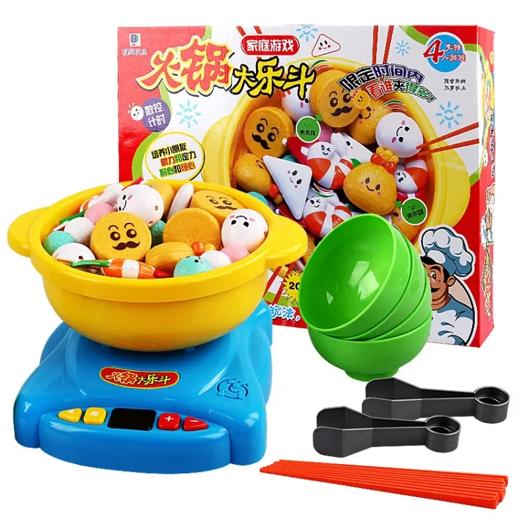 مجموعة ألعاب أدوات المطبخ محاكاة للأطفال ، وعاء ساخن قابل للتدوير ، عناصر المطبخ ، لعبة تفاعلية منزل اللعب ، هدية عيد ميلاد الطفل