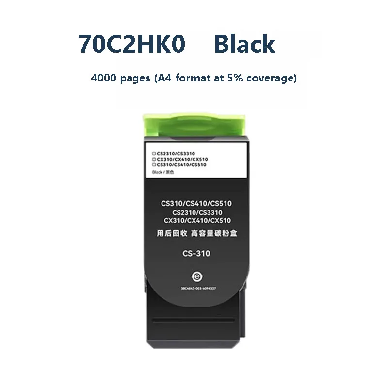 Compatible EU Region Toner Cartridge 70C2HK0 70C2HC0 70C2HM0 70C2HY0 For Lexmark CS310 CS410 CS510 CX310 CX410 CX510 printer