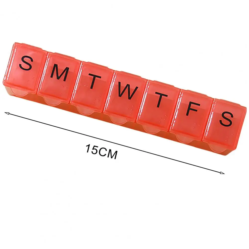 Boîte à pilules compartiment à 7 grilles, couvercle Transparent hebdomadaire, Date imprimée, résistant à l'humidité, organisateur de tablette de voyage, boîte de rangement de médicaments