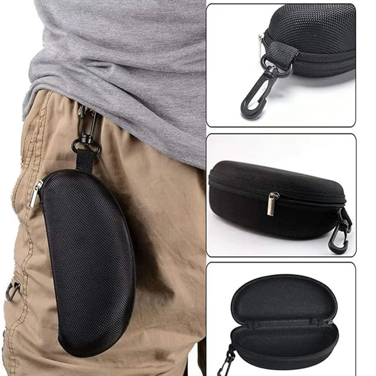 PINMOAP 휴대용 지퍼 선글라스 보호 상자 안경 케이스 상자 유니버설 남성 및 여성 안경 케이스 유행