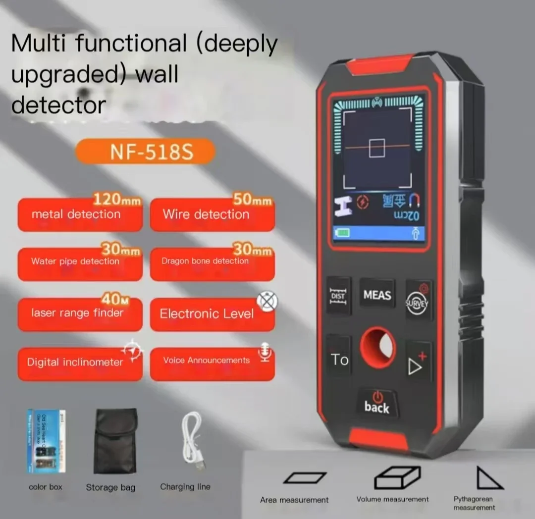 English Version NF-518S Wall Detector, High Precision Metal Dark Line Scanner