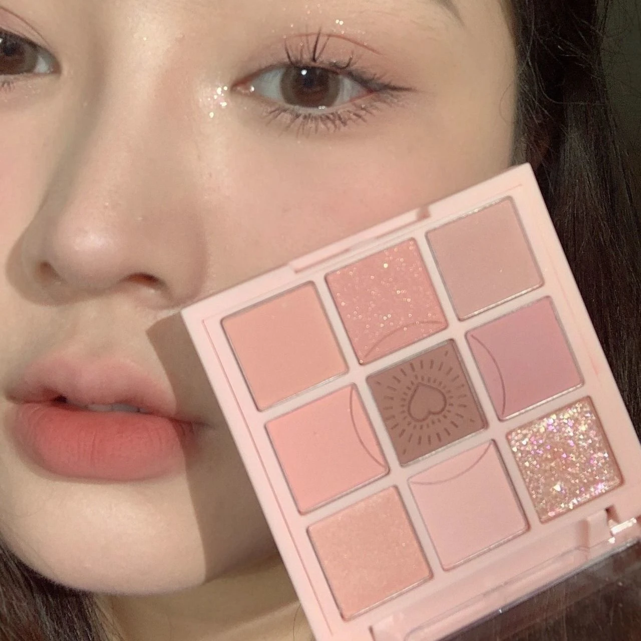 DIKALU Nine Color Eyeshadow Tray Nine Palace Grid Matte Pearl Summer Milk Tea Purple Peach Pink Fresh Niche