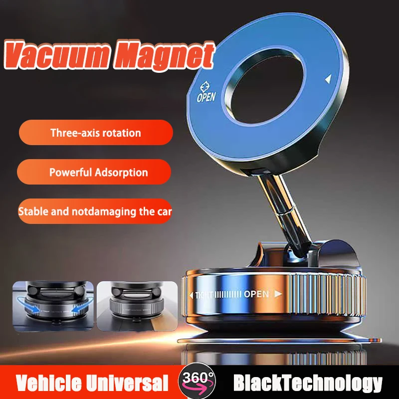 Magnetic Vacuum Car Phone Holder 360 Rotation Suction Cup Navigation Stand Bracket Car Holder For Desk/Bath/Car Universal 2025