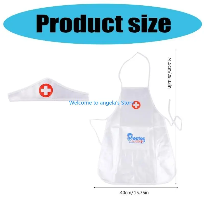 X4YC điều chỉnh trẻ trang phục y tá tạp dề với vai trò đầu Halloween quà tặng Halloween