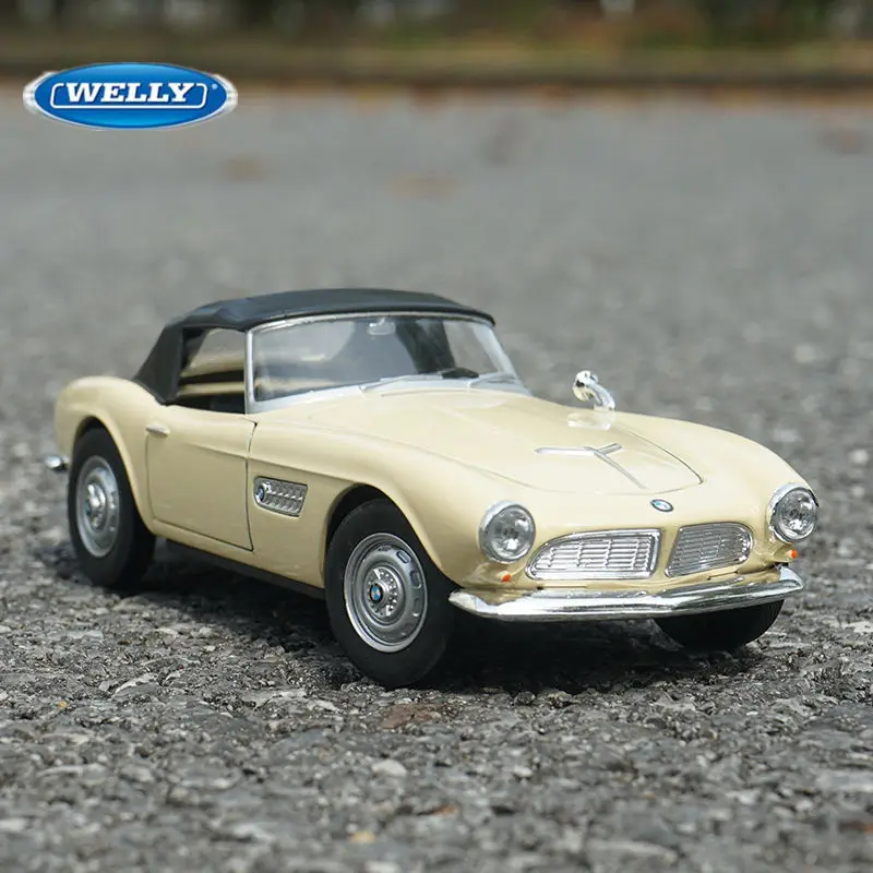 WELLY 1:24 BMW 507 Alloy Car Model Diecast Metal Classic Sports Car Vehicles Model High Simulation Collection Childrens Toy Gift