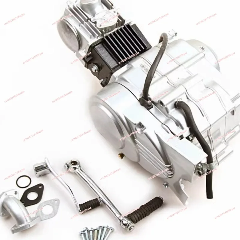 Motorcycle engine foot start, automatic clutch cycle engine