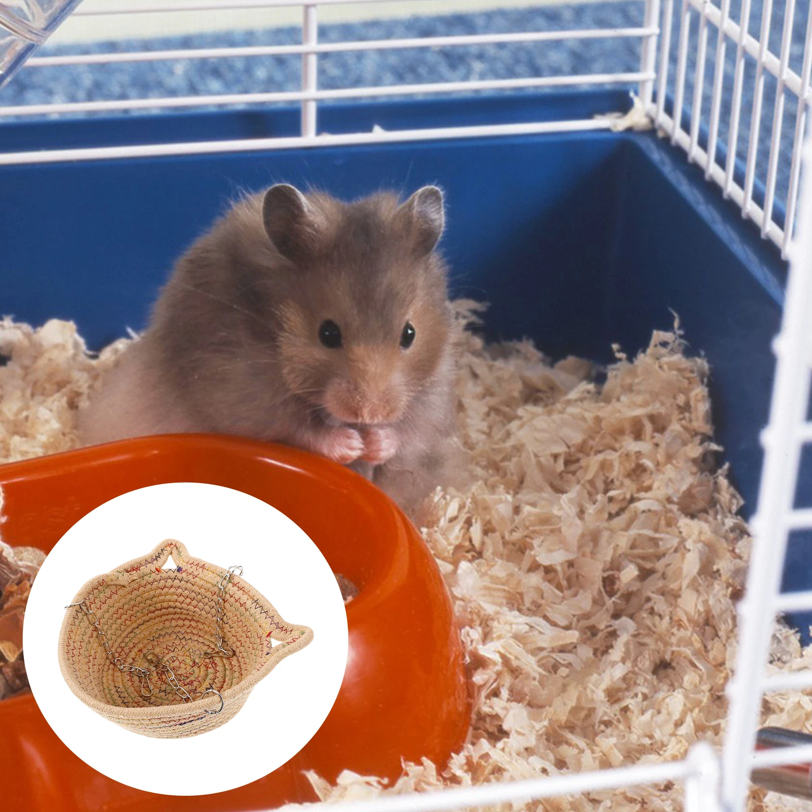

Chew Resistant Small Animal Hammock For Hamster Guinea Pig Rat Cage Bed Durable Rope Iron Hanging Swing Bed Comfortable