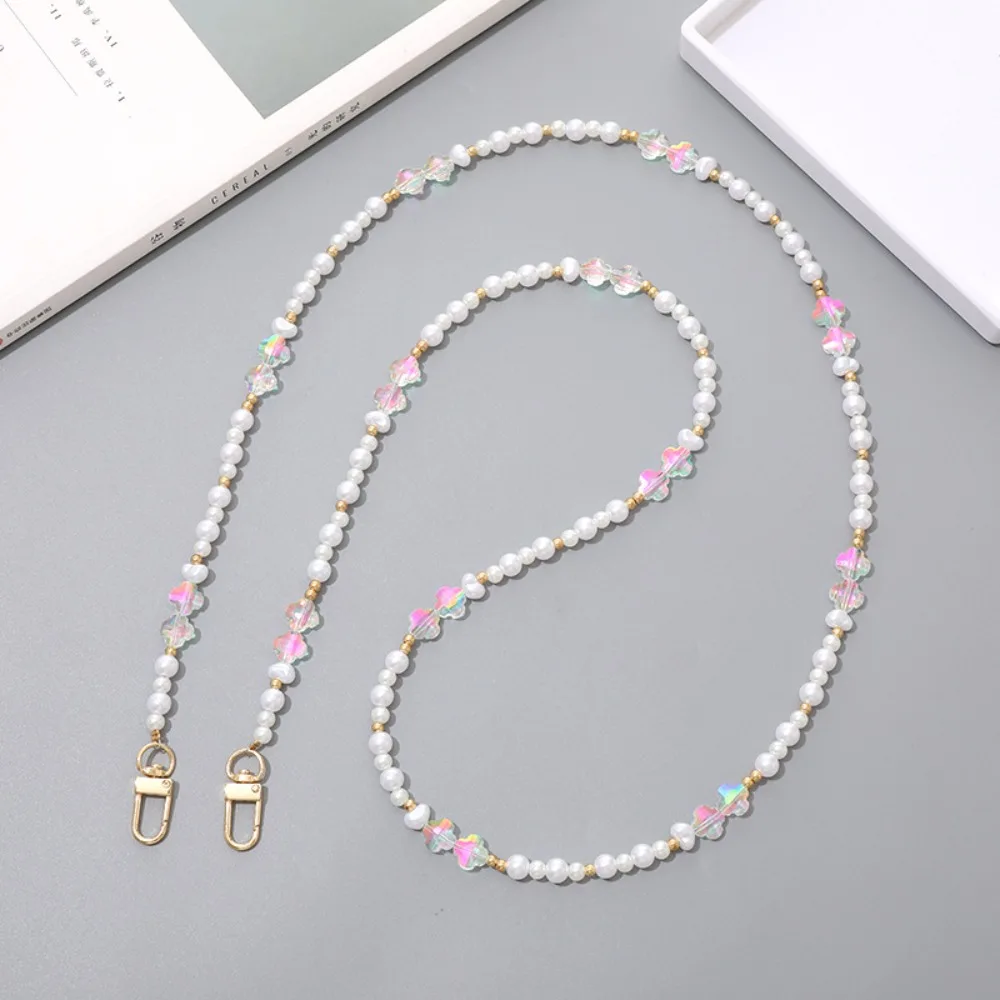 

Flower Beads Crossbody Phone Strap Bag Chain Hanging Rope Mobile Phone Lanyard Long Cute Phone Neck Straps Phone Case Hanging