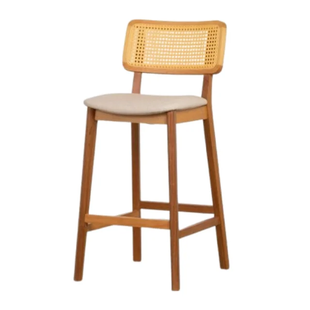 الشمال نمط خشبي بار البراز الخوص الروطان كرسي مرتفع الترفيه المنزل بار الأثاث التصميم الحديث