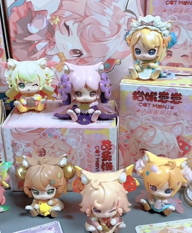 

Очаровательная игрушка-фигурка кота, MONI Kitten, офисная серия, слепая коробка, модная игрушка, милое украшение для рабочего стола, подарок