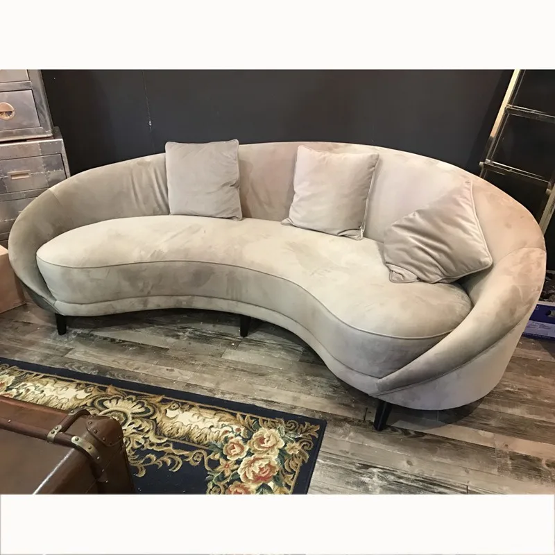 

Semi-round fabric art three-person sofa curved club bedroom hairdresser wedding dress beauty art living room princess sofa