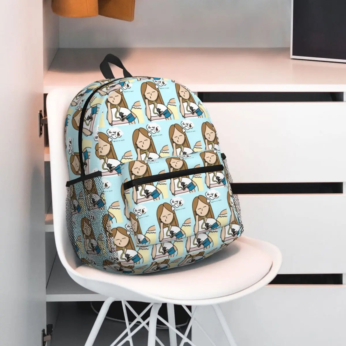 Enfermera En Apuros Doctor Nurse Medical Backpack Daypack Large Capacity Boy Girl BookBag School Bag Shoulder Bags for Men Women