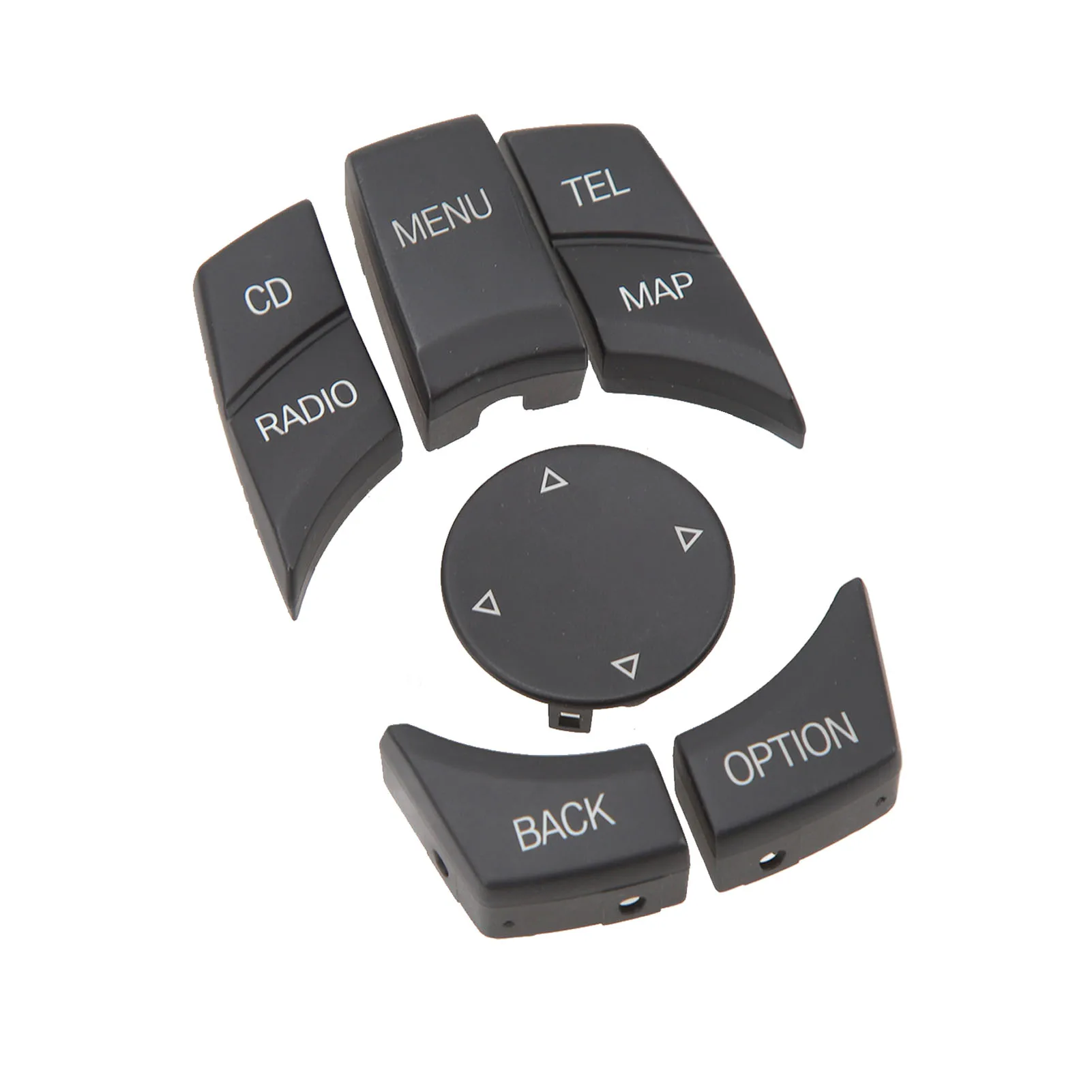 

6PCS Central Multimedia Buttons - Exquisite Surface & Smooth Touch Control Knob Button Cover for BMW 1/3/5/6 Series Matte Black