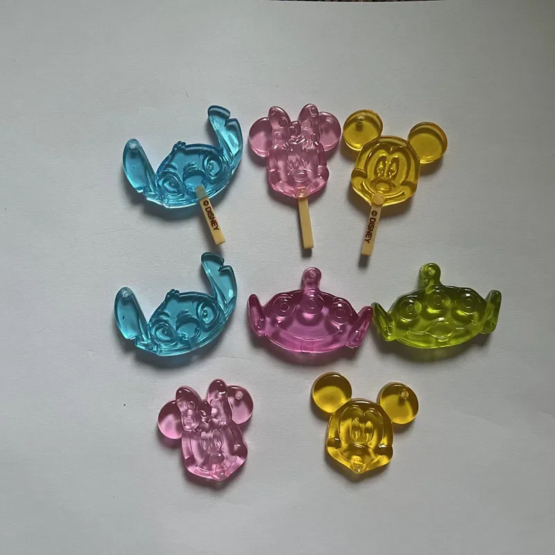 8Pieces 3cm Disney Mickey Minnie STITCH lollipop DIY decorative collectibles