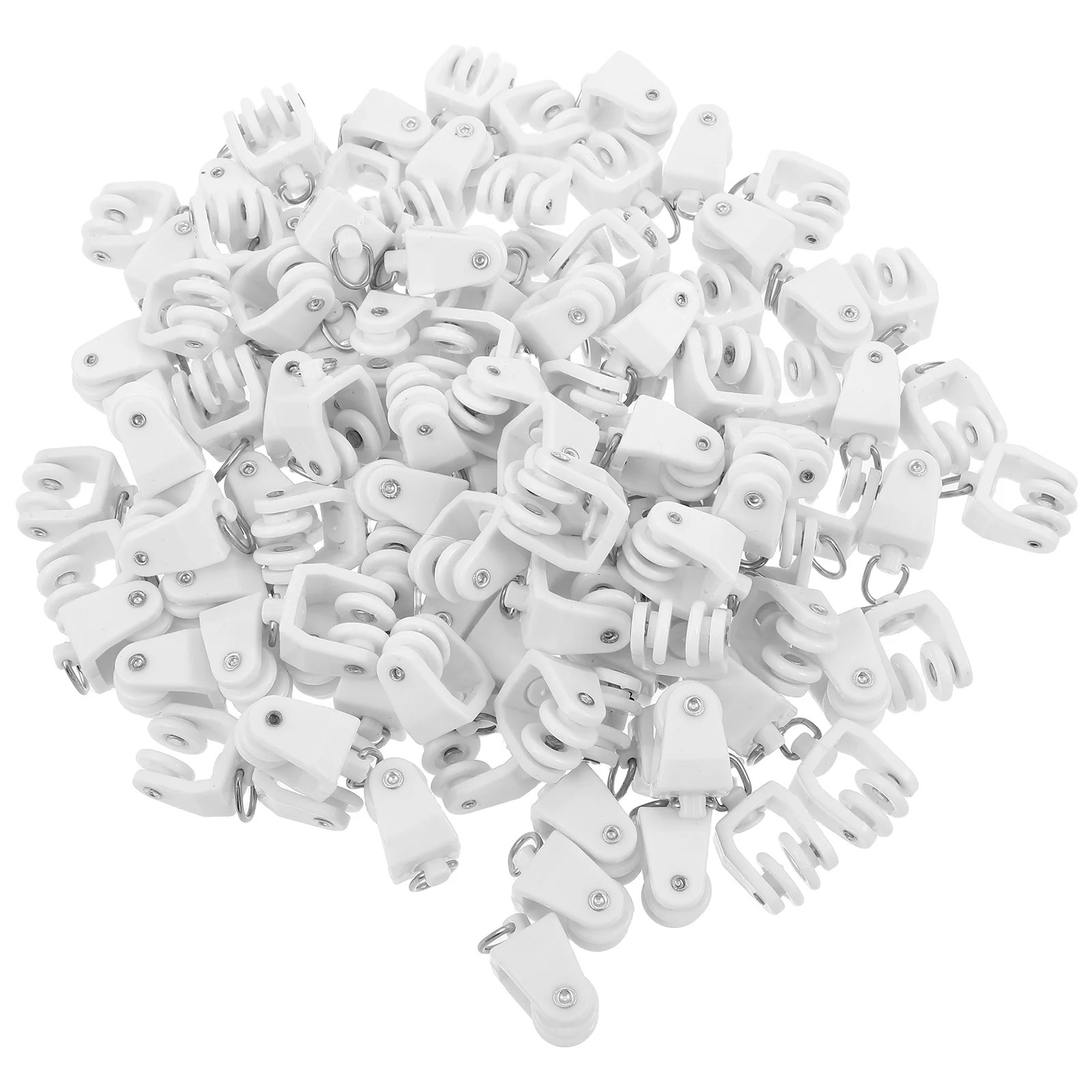 

140pcs Curtain Track Accessories Plastic Twin Wheeled Gliders Sliding Drapery Carriers For Window Door Shower Divider Rail